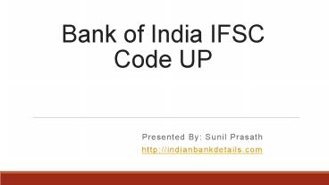 IFSC code bank of India up