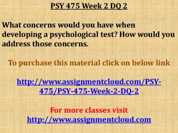 PSY 475 Week 2 DQ 2