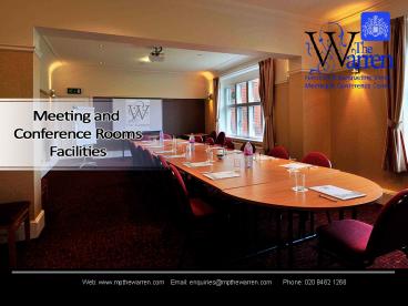 Conference Venues and Meeting Rooms Facilities in Bromley, Croydon - MPThe Warren