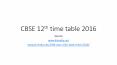 CBSE 12th Time table 2016 - Exam date for science, commerce and arts (1) PowerPoint PPT Presentation