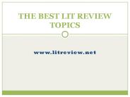 Lit Review