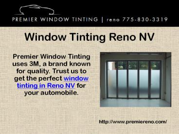 Window Tinting Reno NV