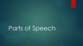 parts of speech PowerPoint PPT Presentation