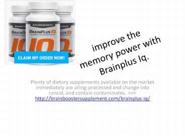 improve the memory power with brainplus id.