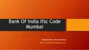 bank of India IFSC code mumbai