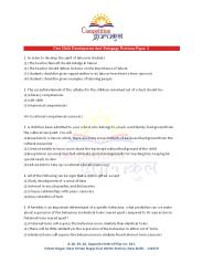 Ctet Child Development And Pedagogy Previous Paper 2