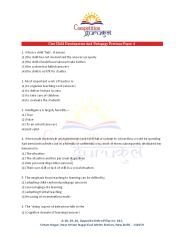 Ctet Child Development And Pedagogy Previous Paper 4