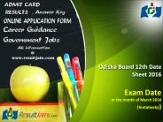 Odisha Board 12th Date Sheet 2016 Orissa CHSE Routine