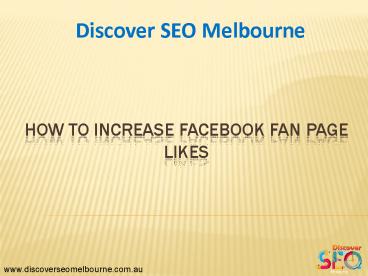 How to Increase Facebook Fan Page Likes