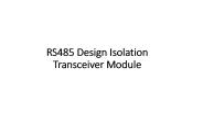 RS485 Design Isolation Transceiver Module