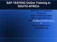 SAP TESTING Online Training in SOUTH AFRICA PowerPoint PPT Presentation