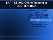 SAP TESTING Online Training in SOUTH AFRICA