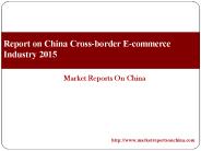 Report on China Cross-border E-commerce Industry 2015