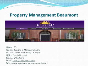 House Leasing Beaumont TX