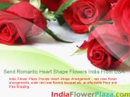 Send Romantic Heart Shape Flowers India From USA