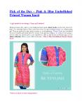 Pick of the Day – Pink & Blue Embellished Printed Women Kurti PowerPoint PPT Presentation