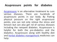 Acupressure points for diabetes