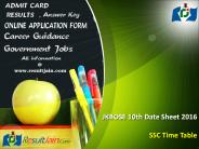 JKBOSE 10th Date Sheet 2016