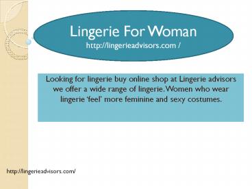 Womens Lingerie Online