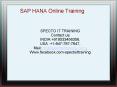 SAP HANA Online Training|Classes|Courses|Coaching PowerPoint PPT Presentation