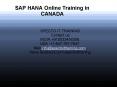 SAP HANA DEVELOPMENT Online Training in CANADA PowerPoint PPT Presentation