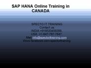 SAP HANA DEVELOPMENT Online Training in CANADA