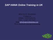 SAP HANA DEVELOPMENT Online Training UK,USA&CANADA