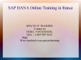 SAP HANA DEVELOPMENT Online Training in FRANCE PowerPoint PPT Presentation