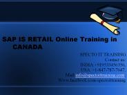 SAP IS RETAIL Online Training in CANADA