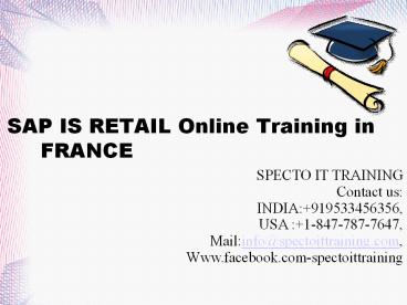 SAP IS RETAIL Online Training in UK,USA,CANADA