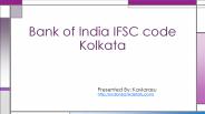 Bank of India IFSC code Kolkata