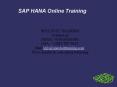 SAP HANA DEVELOPMENT Online Classes PowerPoint PPT Presentation