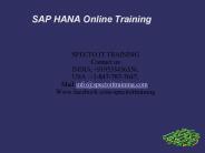 SAP HANA DEVELOPMENT Online Classes