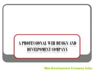 A PROFESSIONAL WEB DESIGN AND DEVELPOMENT COMPANY