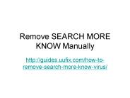 Remove SEARCH MORE KNOW Manually
