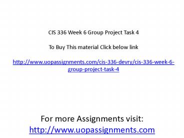 CIS 336 Week 6 Group Project Task 4
