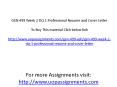 GEN 499 Week 2 DQ 1 Professional Resume and Cover Letter PowerPoint PPT Presentation