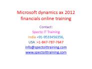 Microsoft dynamics ax 2012 finance online training@Specto