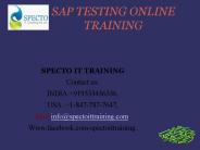 QUALITY SAP TESTING ONLINE TRAINING