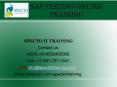SAP TESTING ONLINE TRAINING|PROFESSIONAL TRAINING PowerPoint PPT Presentation