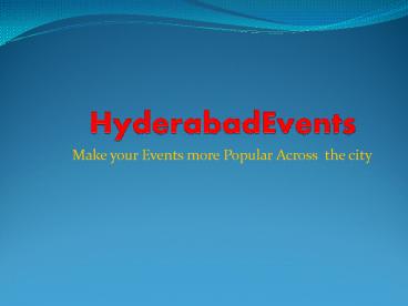 Make your Events more Popular Across  the city (1)