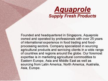 Meat Suppliers, Dairy Products, Fishing Services Singapore
