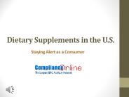 Dietary Supplements in the U.S.