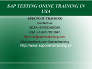 SAP TESTING TRAINING|ONLINE TRAINING|CERTIFICATION