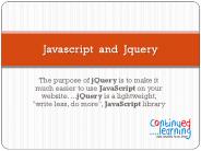 Javascript and JQuery