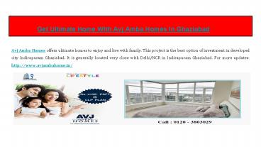 Get Ultimate Home With Avj Amba Homes In Ghaziabad