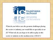 IE BUSINESS SCHOOL ESSAY
