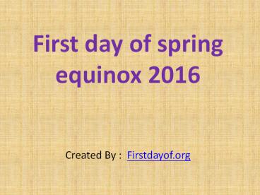 Spring equinox 2016 date