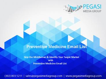 Preventive Medicine Email List