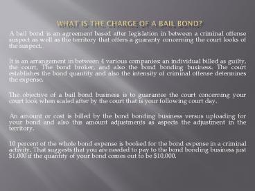 What Is The Charge Of A Bail Bond